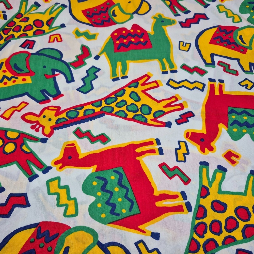 Alphabet Soup Hoffman Cotton Fabric Red Yellow Blue Large Circus Animals 2 Yds